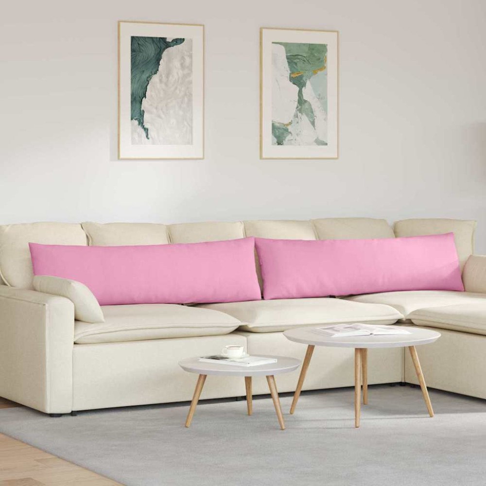 vidaXL Sofakuddar 2 pcs Rosa 145 x 40 cm tyg