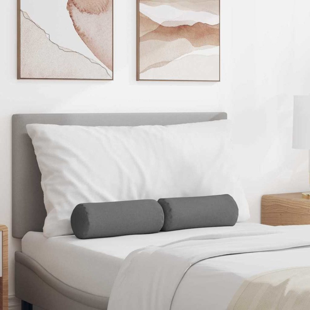 vidaXL Bolsterkuddar 2 pcs Mörkgrå Ø 15 x 40 cm tyg