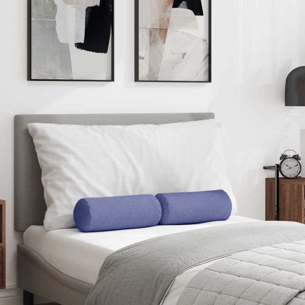 vidaXL Bolsterkuddar 2 pcs Jeansblå Ø 15 x 40 cm tyg