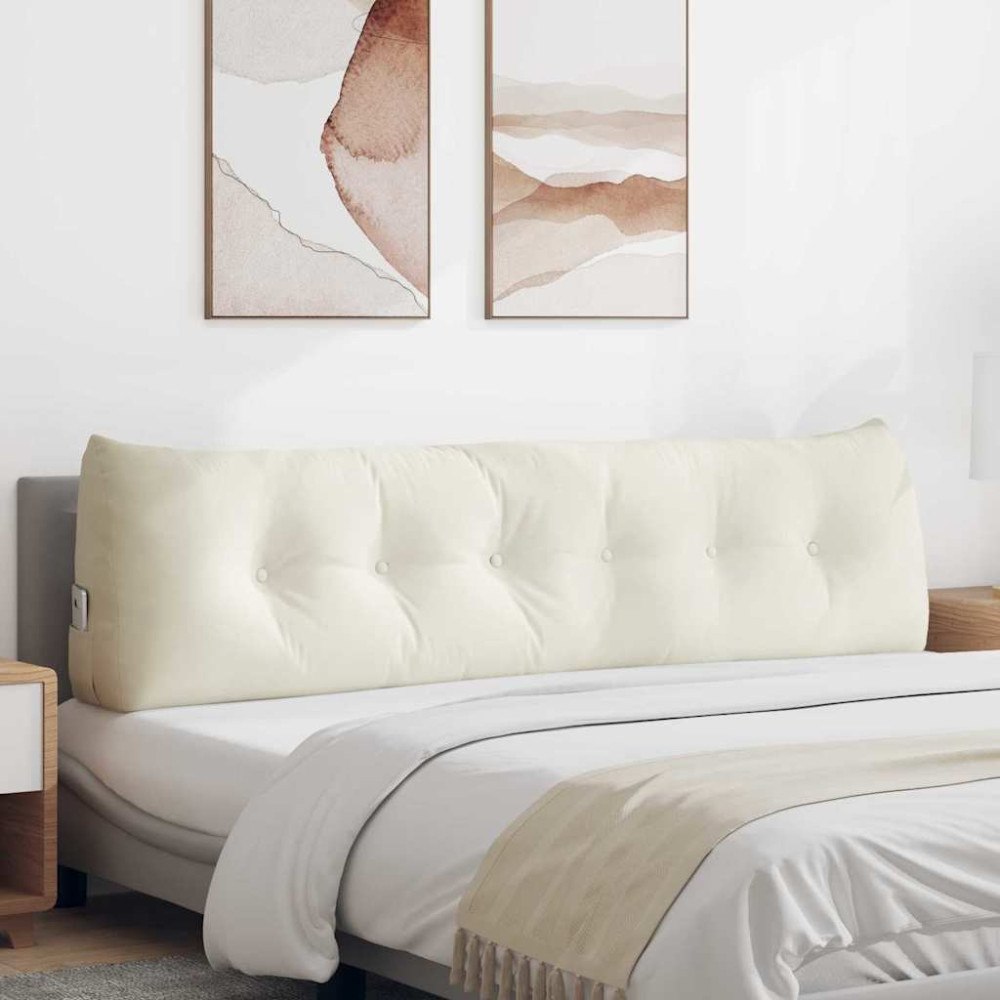 vidaXL Ryggkudde Kräm 180 x 24 x 50 cm Sammet