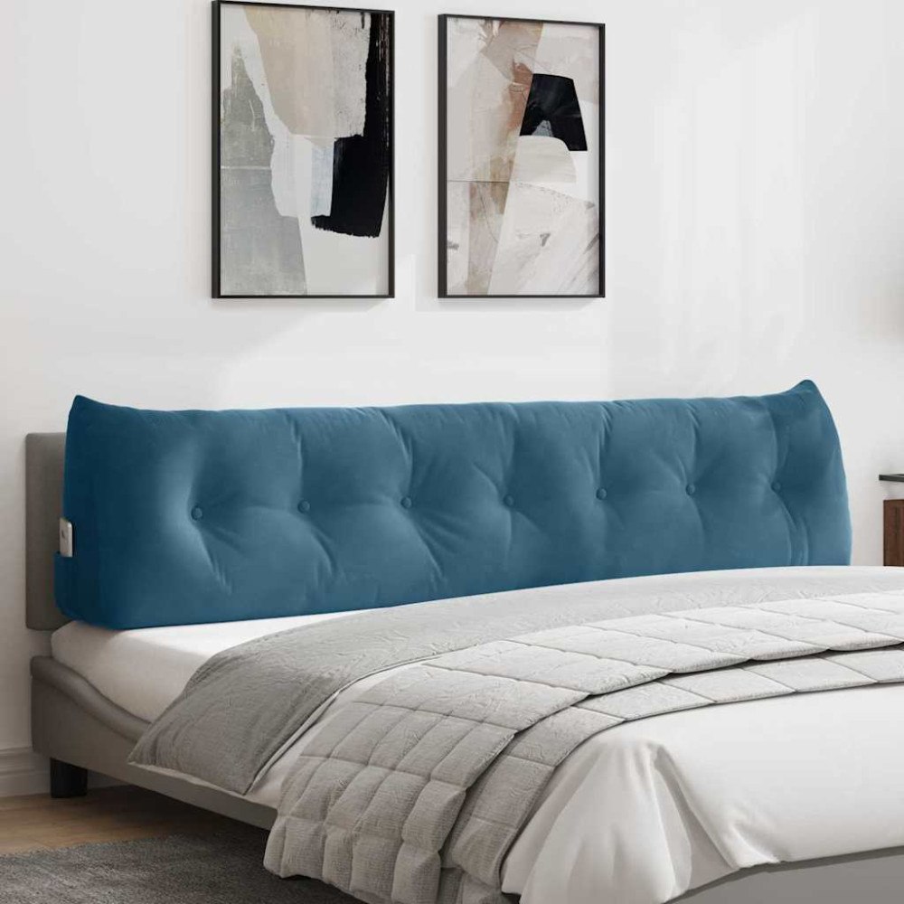 vidaXL Ryggkudde Blå 200 x 24 x 50 cm Sammet