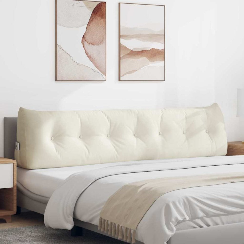 vidaXL Ryggkudde Kräm 200 x 24 x 50 cm Sammet