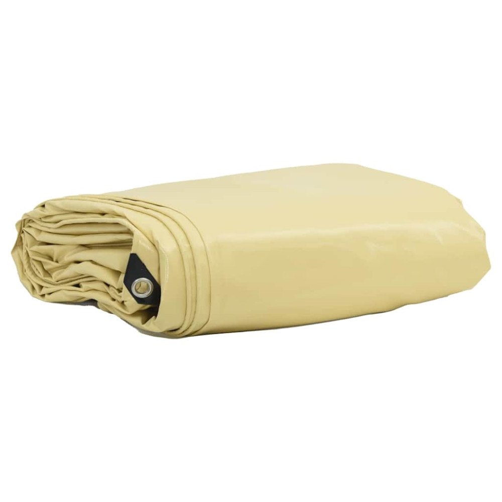 vidaXL Presenning 650g / m² Beige 4 x 4 m Canvas med PVC-beläggning