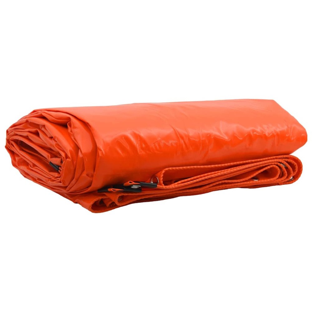 vidaXL Presenning 650g / m² Orange 5 x 5 m Canvas med PVC-beläggning