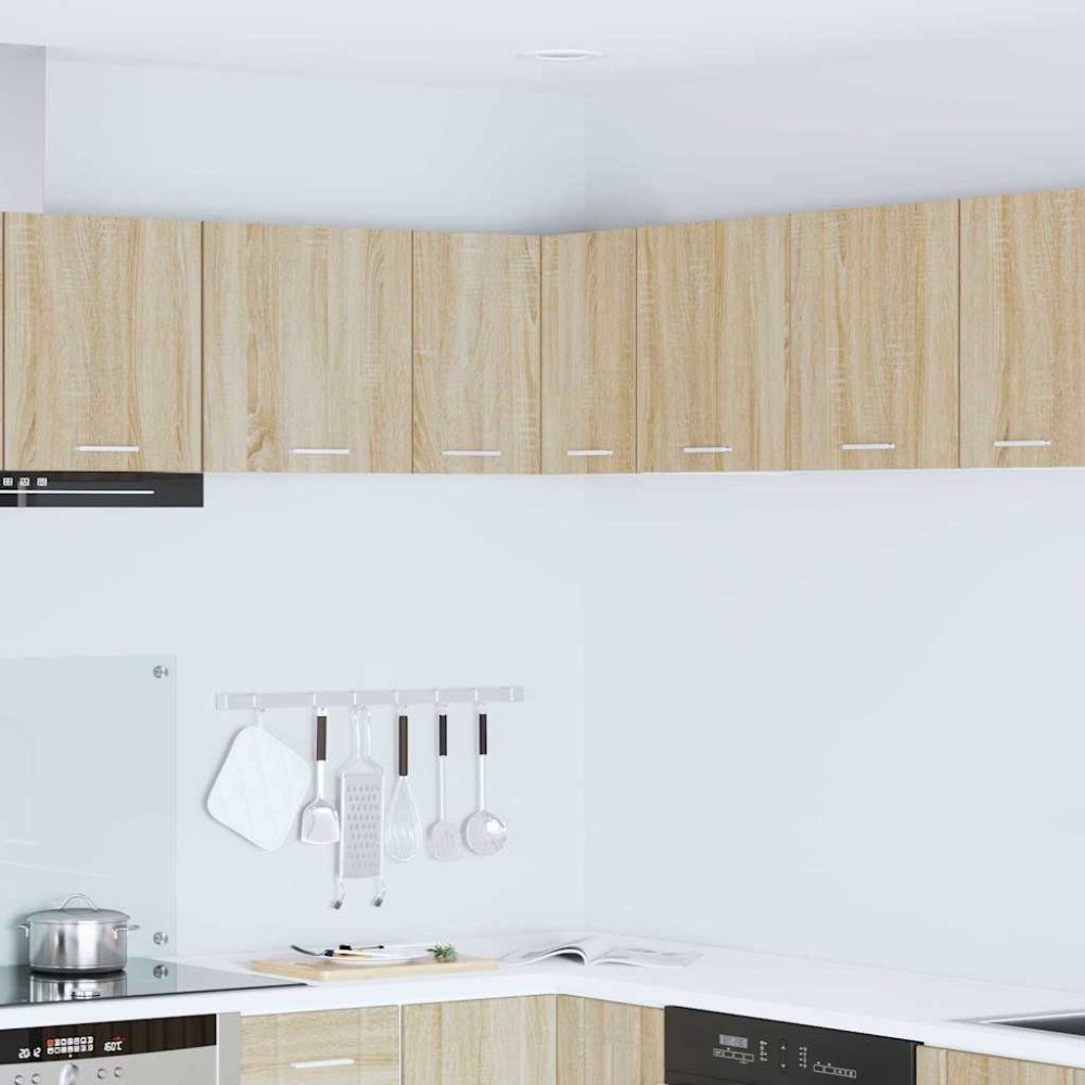 vidaXL Hängande skåp Sonoma ek och vit 57 x 57 x 40 cm Konstruerat trä