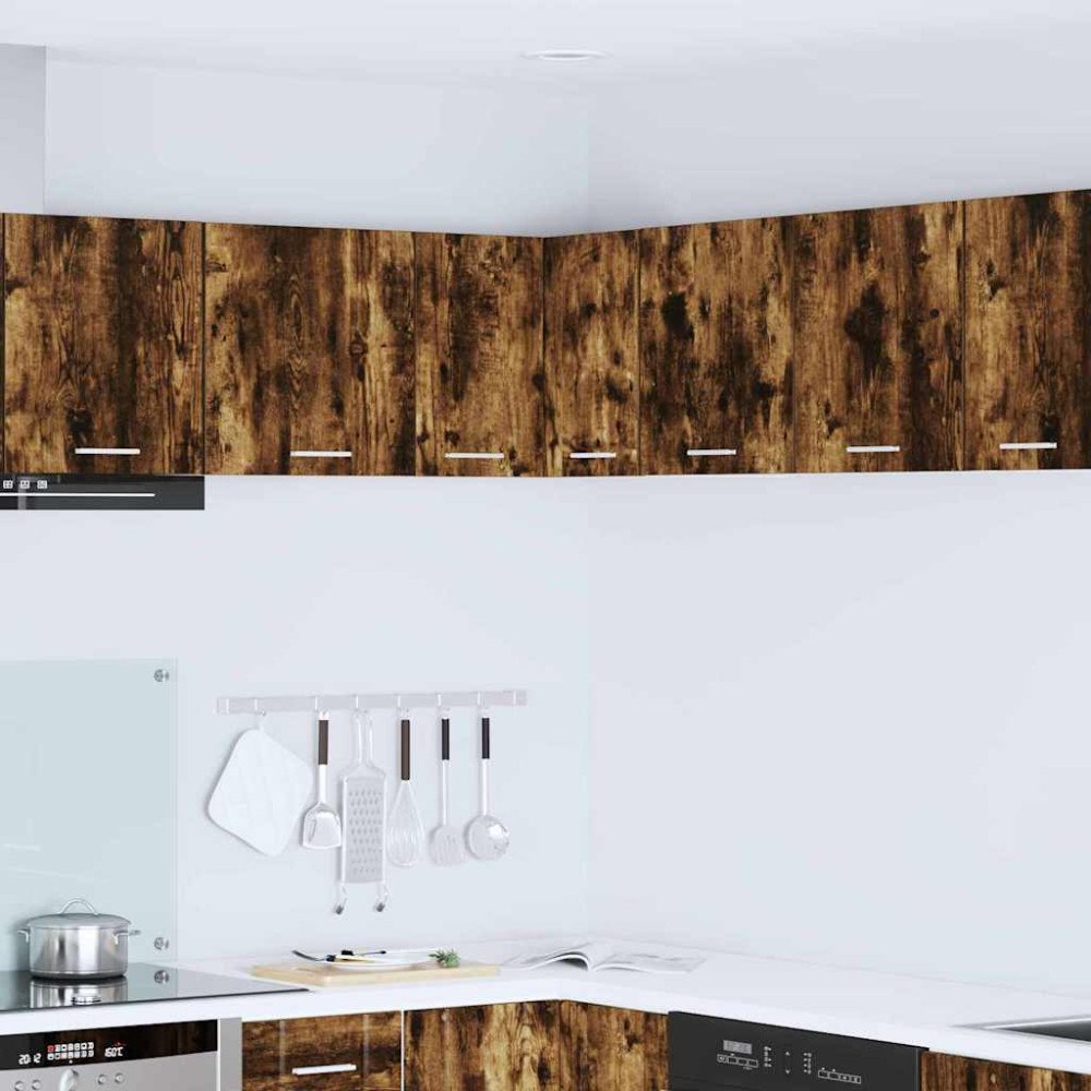 vidaXL Hängande skåp Rökt ek och vit 57 x 57 x 40 cm Konstruerat trä