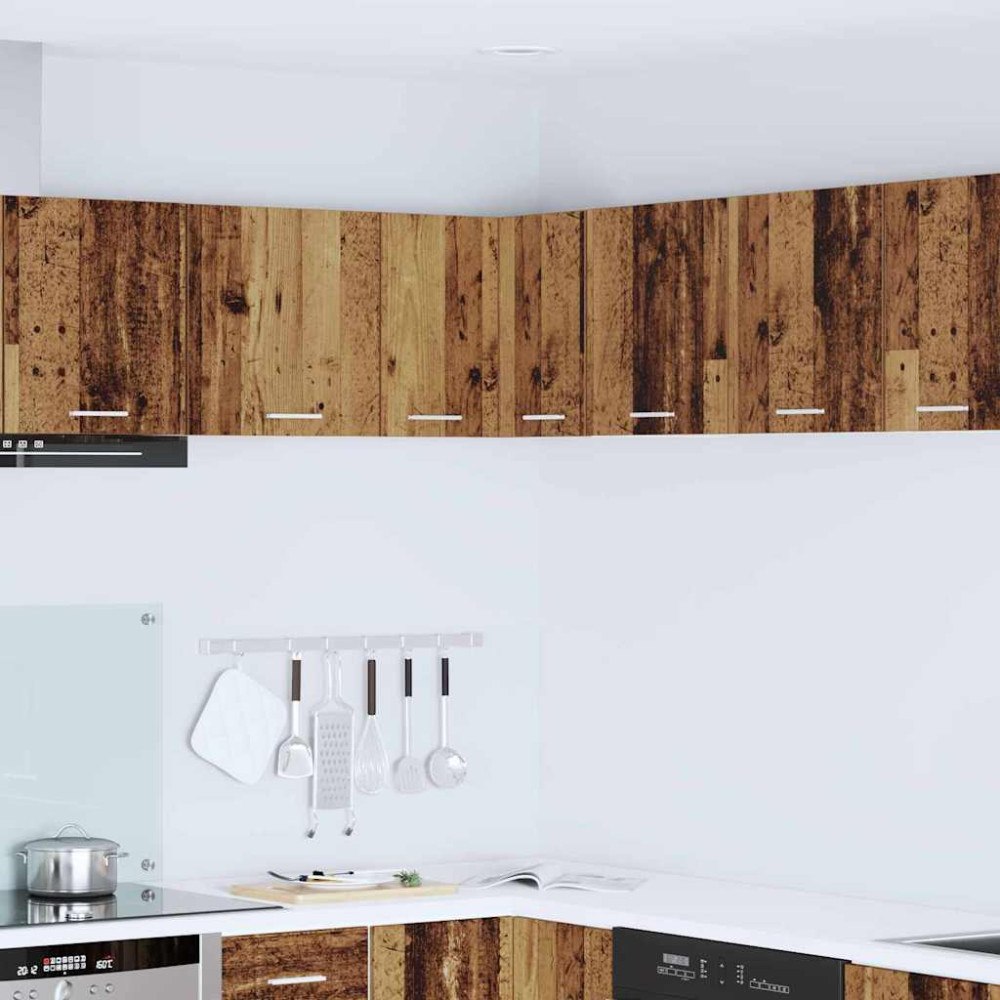 vidaXL Hängande skåp Gamla trä och vit 57 x 57 x 40 cm Konstruerat trä