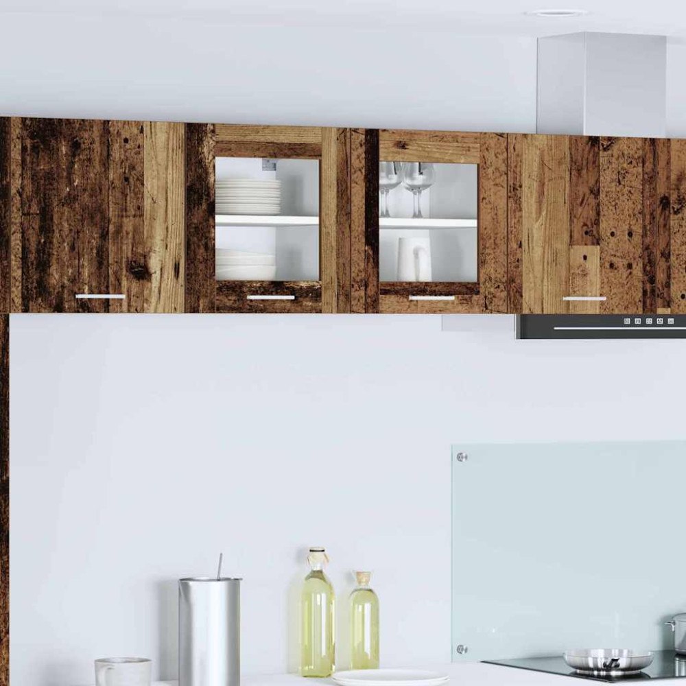 vidaXL Hängande skåp 2 pcs Gammalt trä 40 x 31 x 40 cm Konstruerat trä