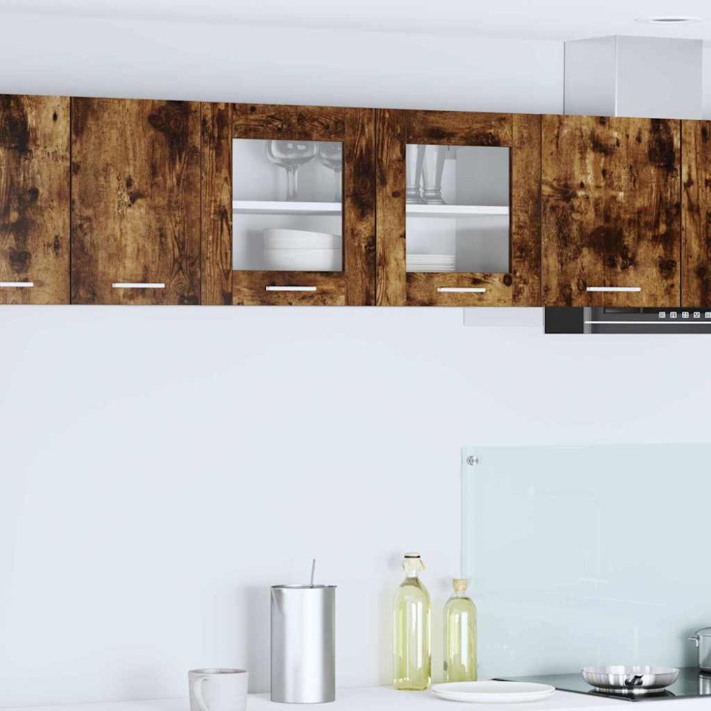 vidaXL Hängande skåp Rökt ek och vit 80 x 31 x 40 cm Konstruerat trä