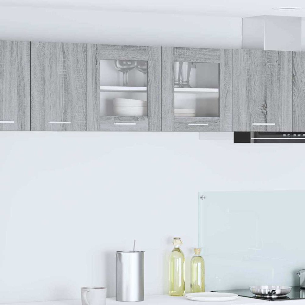 vidaXL Hängande skåp med lagring Grå Sonoma och vit 80 x 31 x 40 cm