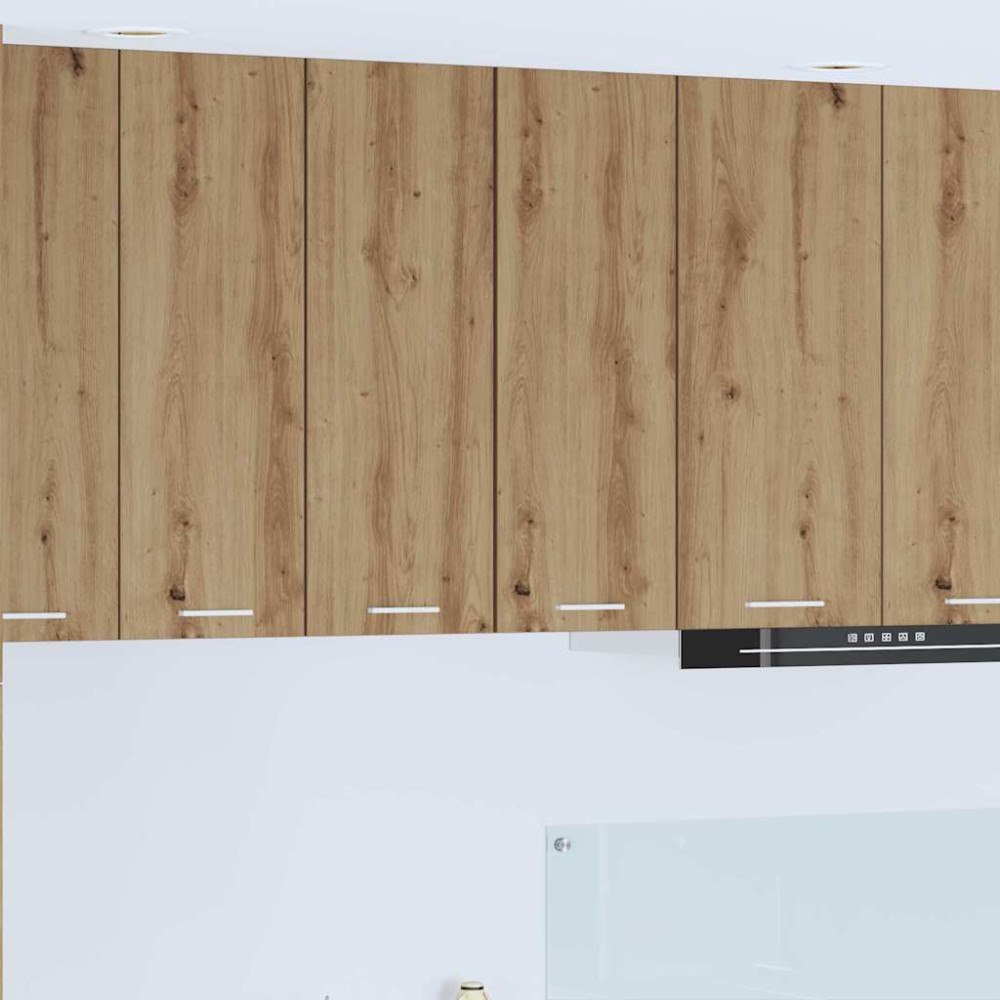 vidaXL Hängande skåp med dörr 2 pcs Artisan ek och vit 30 x 31 x 80 cm