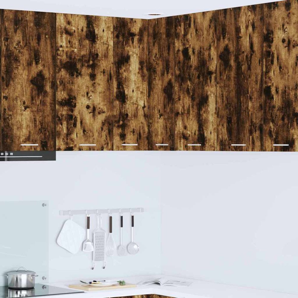 vidaXL Hängande skåp Rökt ek och vit 57 x 57 x 80 cm Konstruerat trä