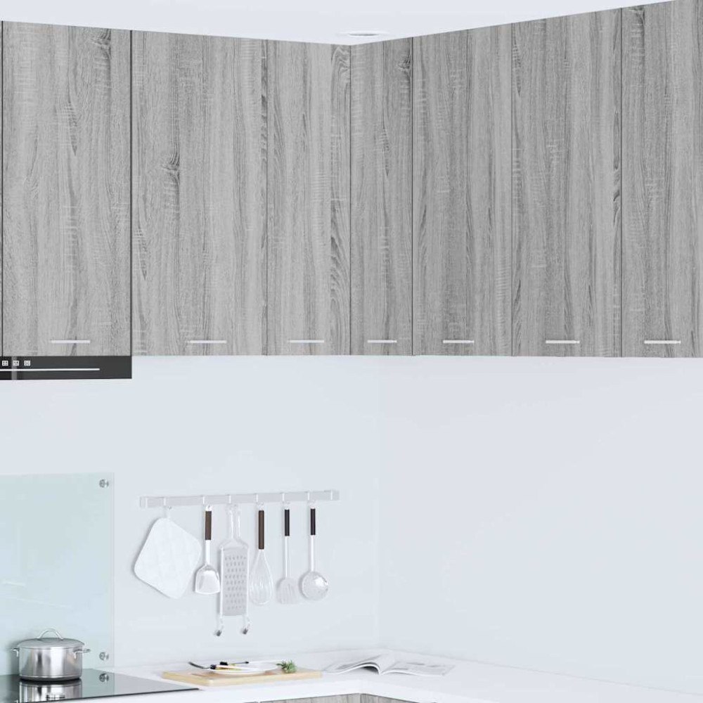 vidaXL Hängande skåp med lagring Grå Sonoma och vit 57 x 57 x 80 cm