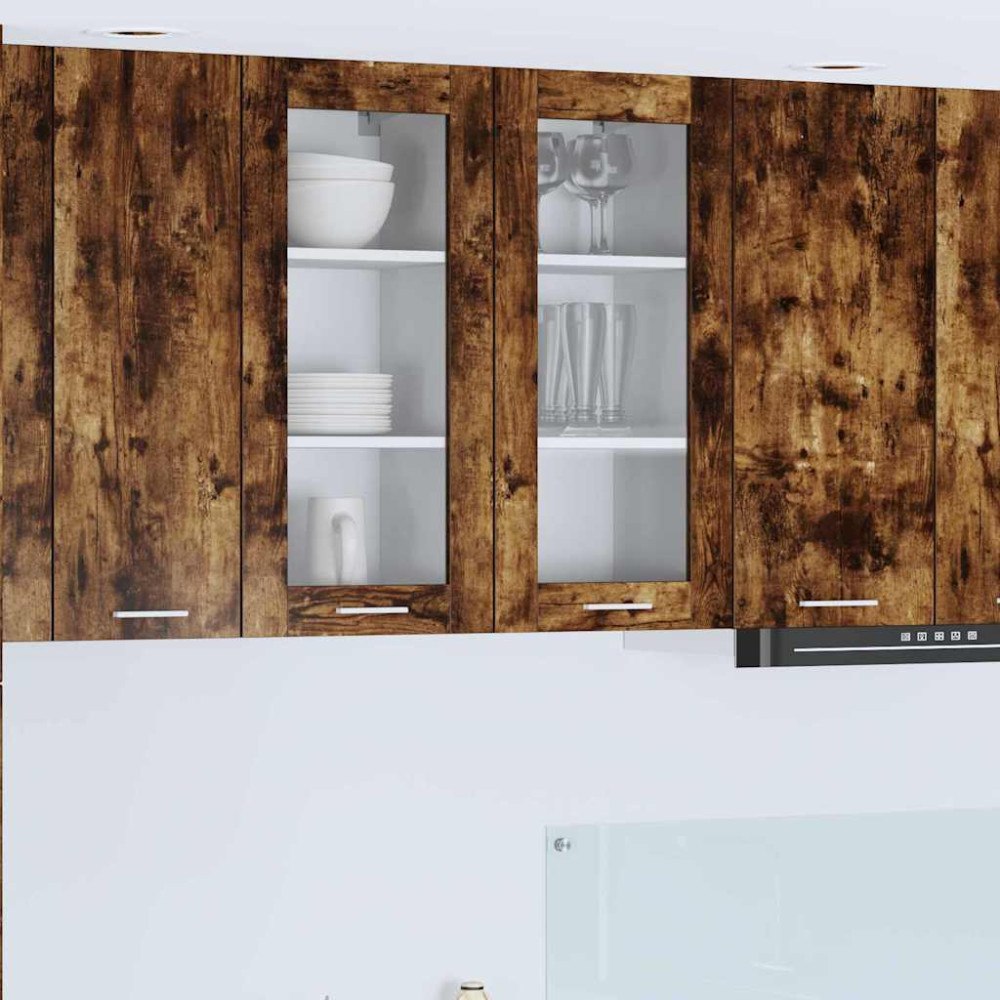 vidaXL Hängande skåp 2 pcs Rökt ek 40 x 31 x 80 cm Konstruerat trä