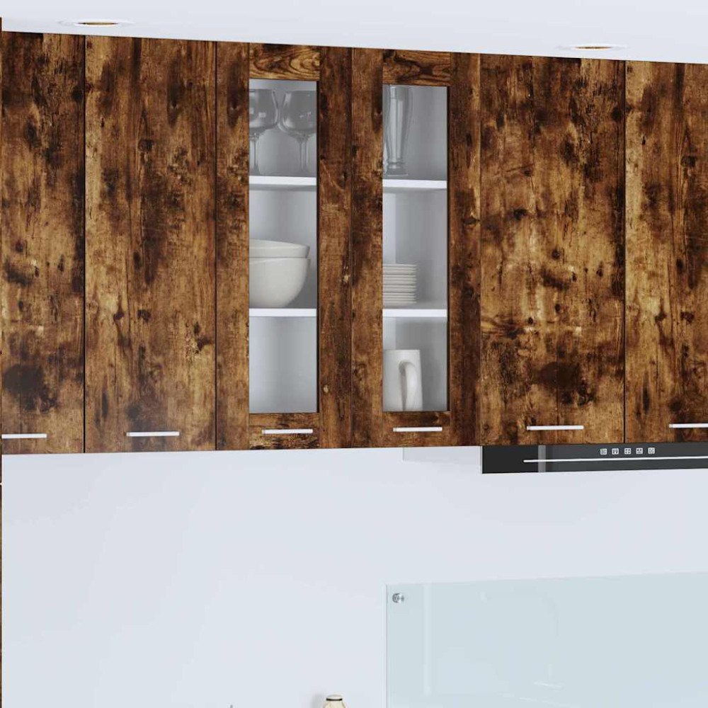 vidaXL Hängande skåp med dörr Rökt ek 60 x 31 x 80 cm Konstruerat trä