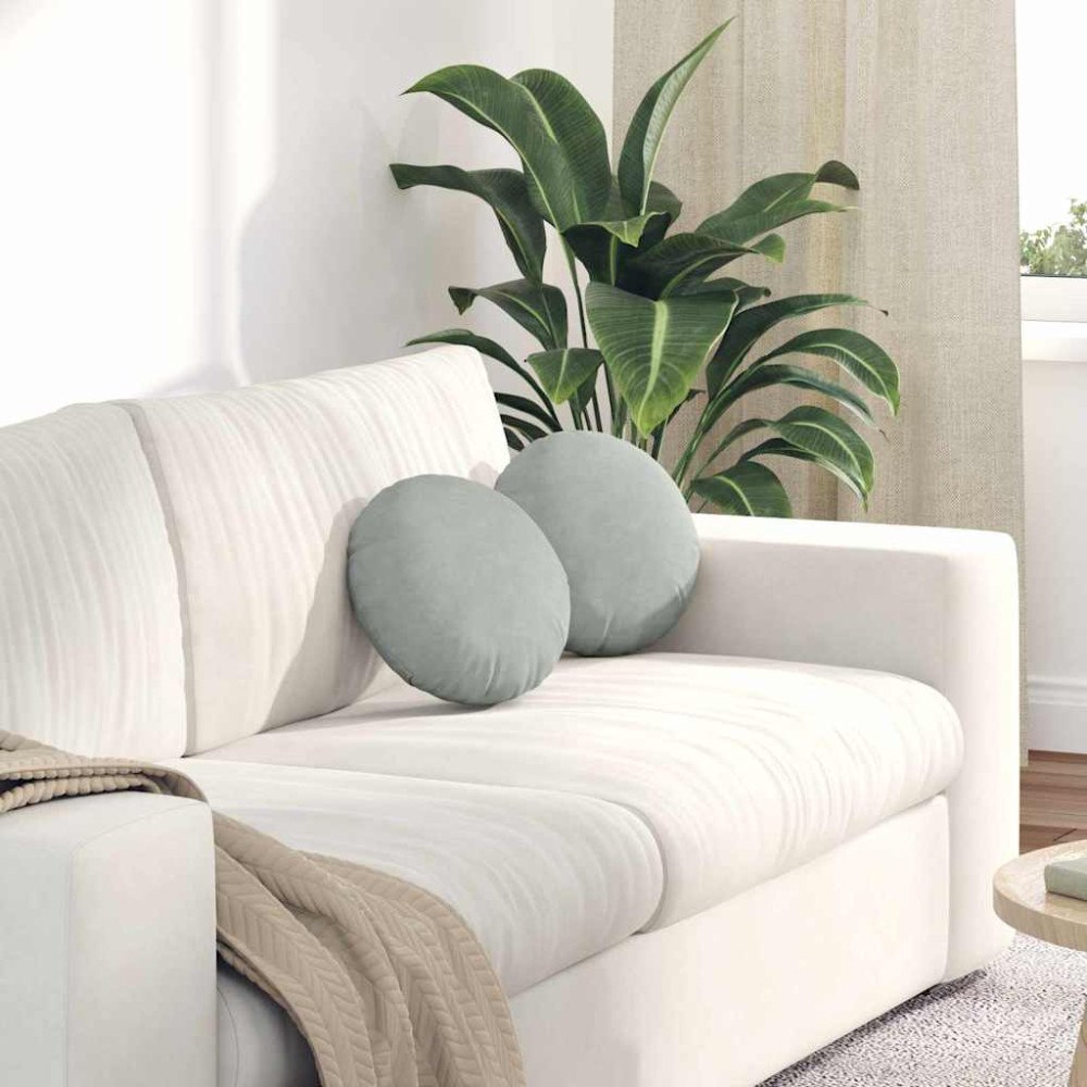 vidaXL Sittkuddar 2 pcs Ljusgrå Ø 40 x 13 cm Sammet