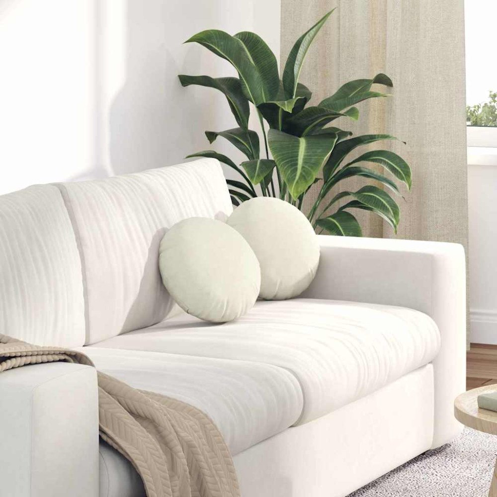 vidaXL Sittkuddar 2 pcs Kräm Ø 40 x 13 cm Sammet