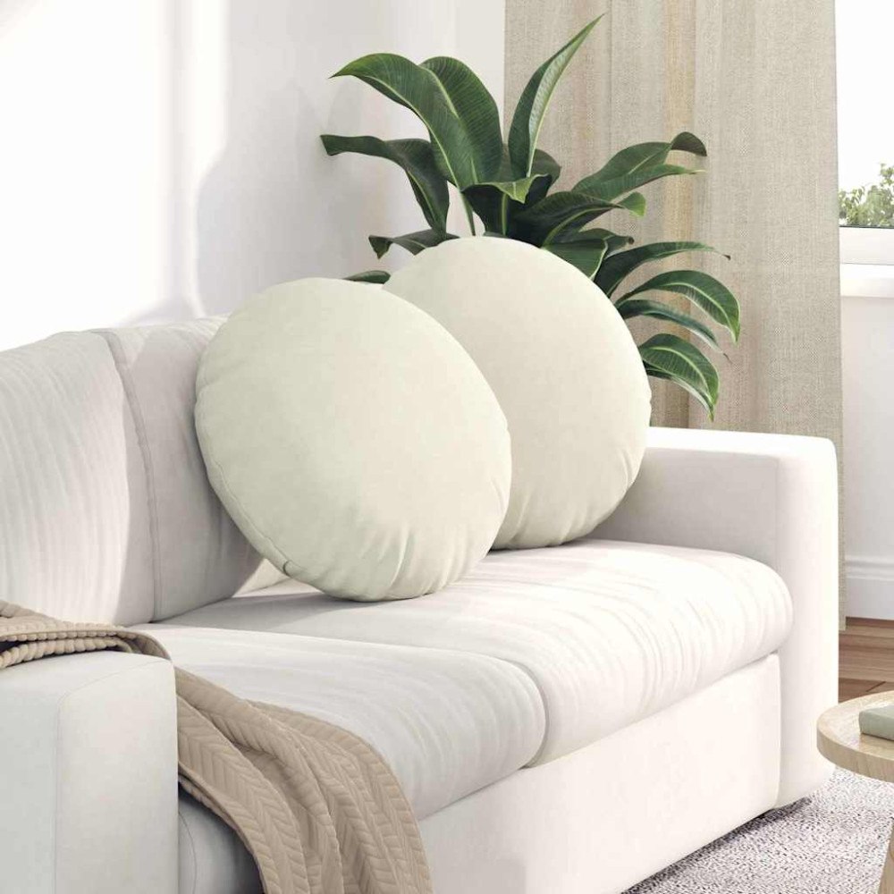 vidaXL Sittkuddar 2 pcs Kräm Ø 40 x 13 cm Sammet