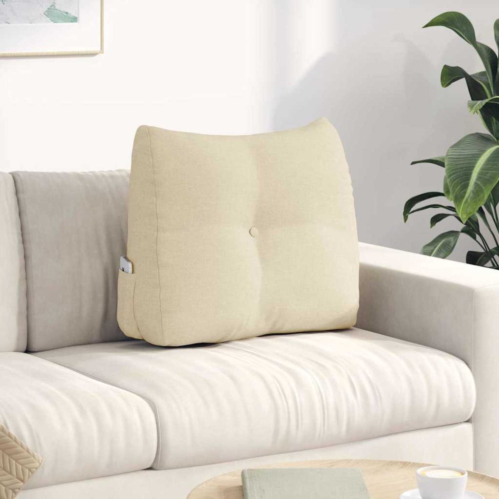 vidaXL Ryggkudde Kräm 60 x 24 x 50 cm tyg