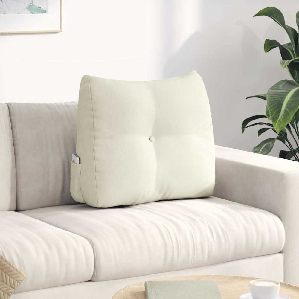 vidaXL Ryggkudde Kräm 60 x 24 x 50 cm Sammet