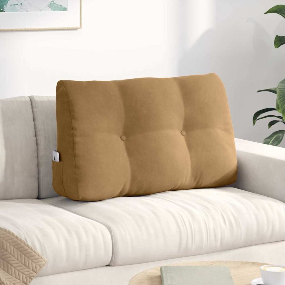 vidaXL Ryggkudde Brun 80 x 24 x 50 cm Sammet