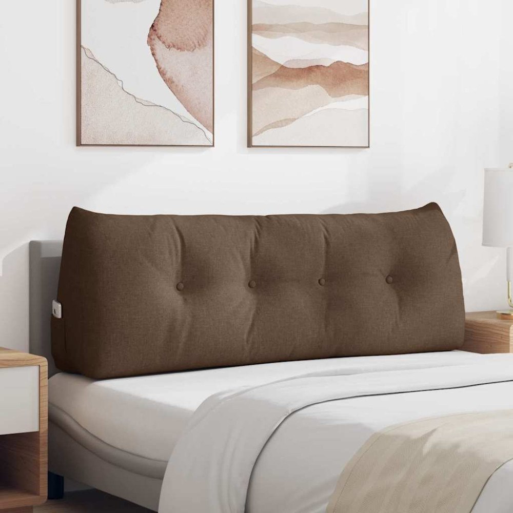 vidaXL Ryggkudde Brun 140 x 24 x 50 cm tyg