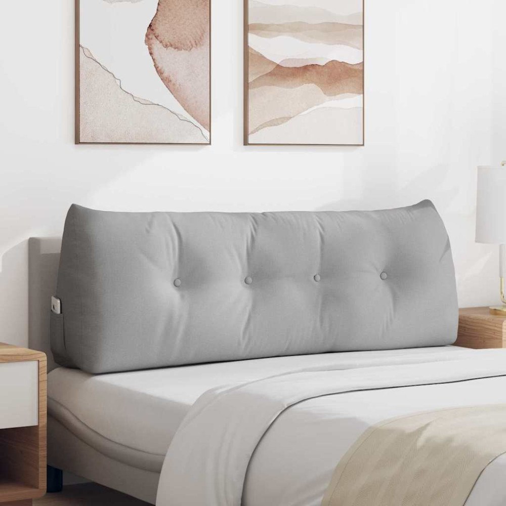 vidaXL Ryggkudde Moln Grå 140 x 24 x 50 cm tyg