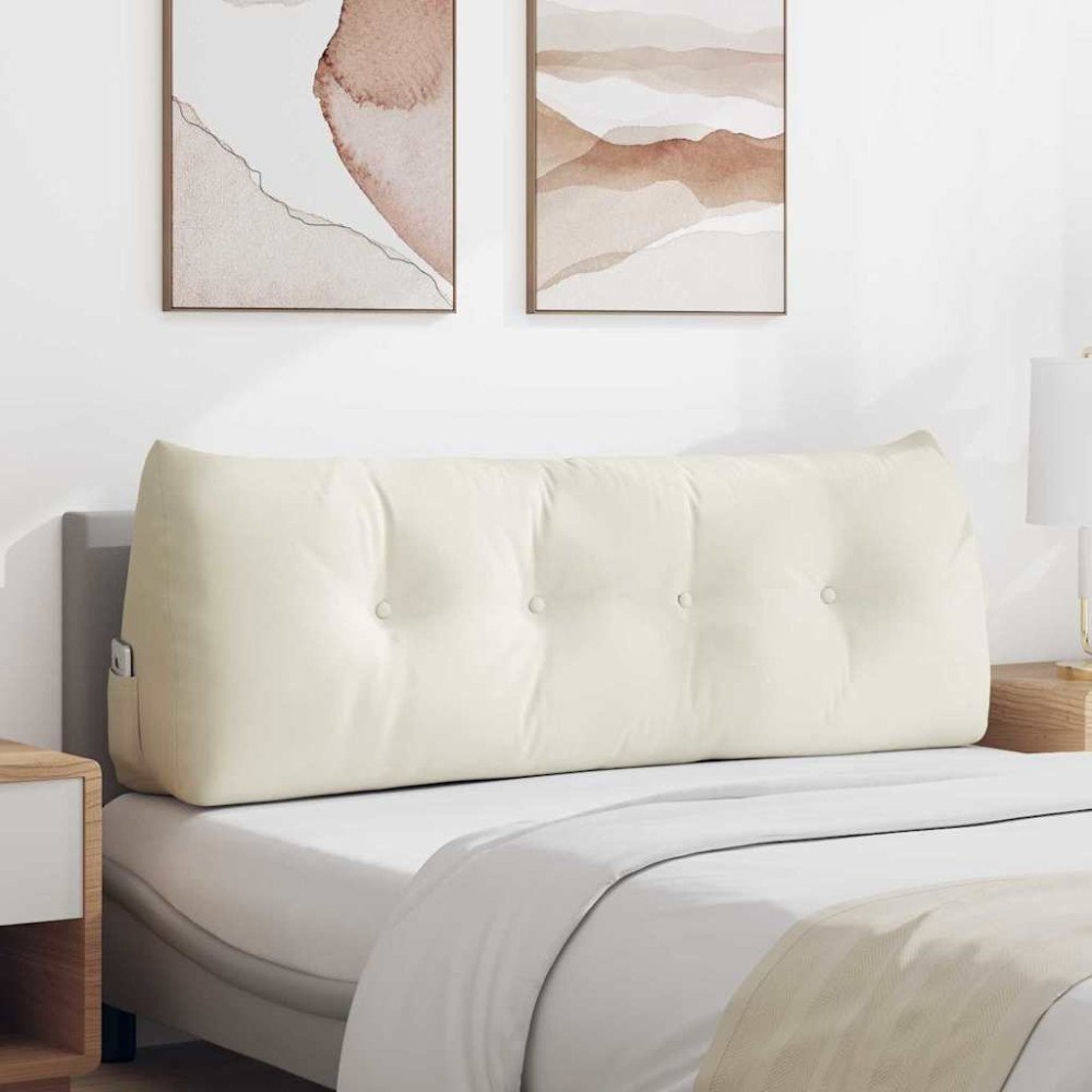 vidaXL Ryggkudde Kräm 140 x 24 x 50 cm Sammet