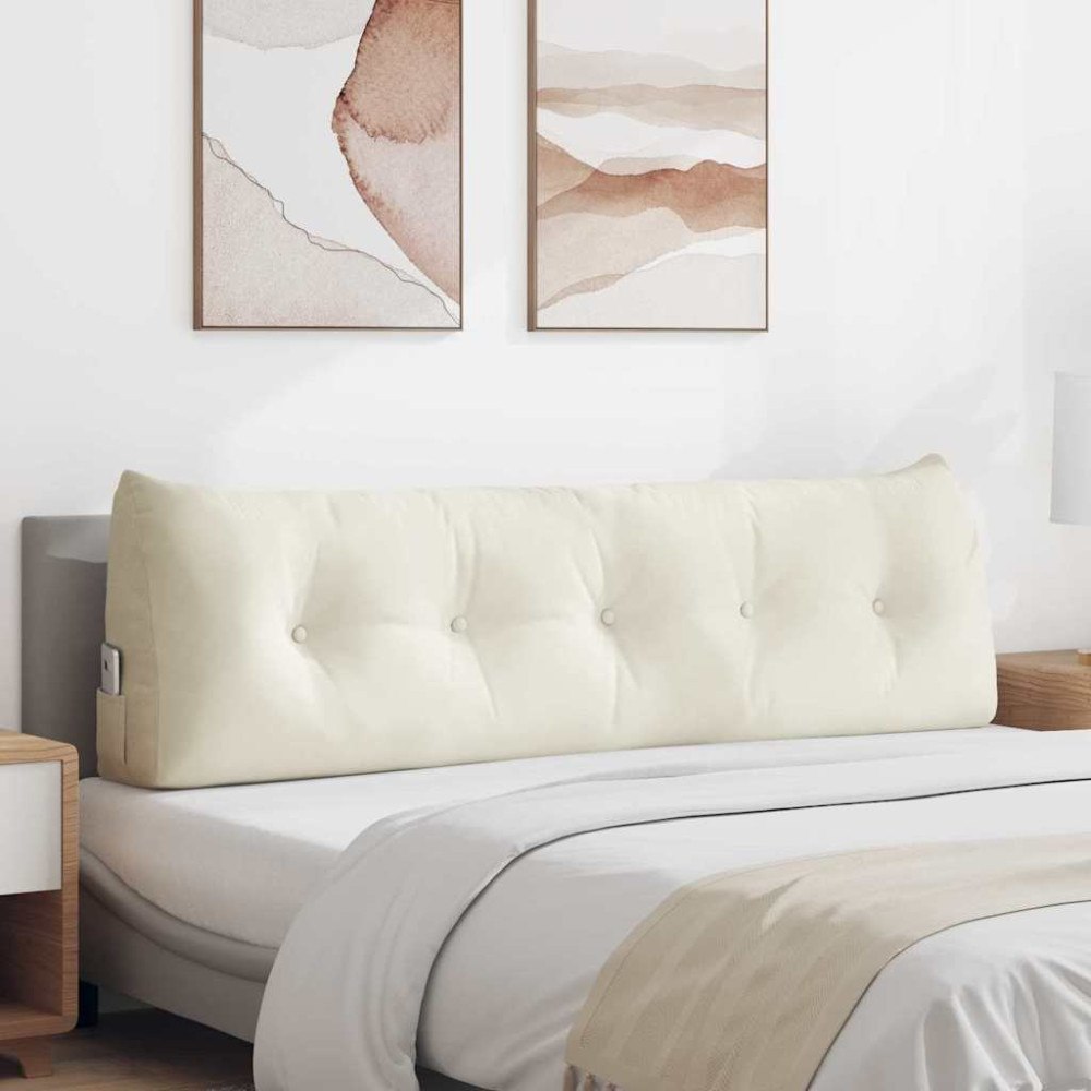 vidaXL Ryggkudde Kräm 160 x 24 x 50 cm Sammet