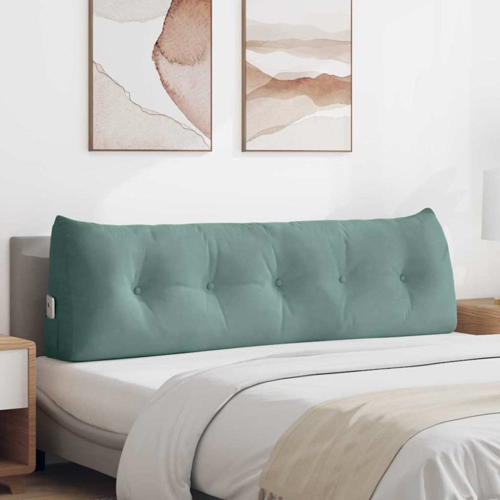 vidaXL Ryggkudde Havgrön 160 x 24 x 50 cm Sammet