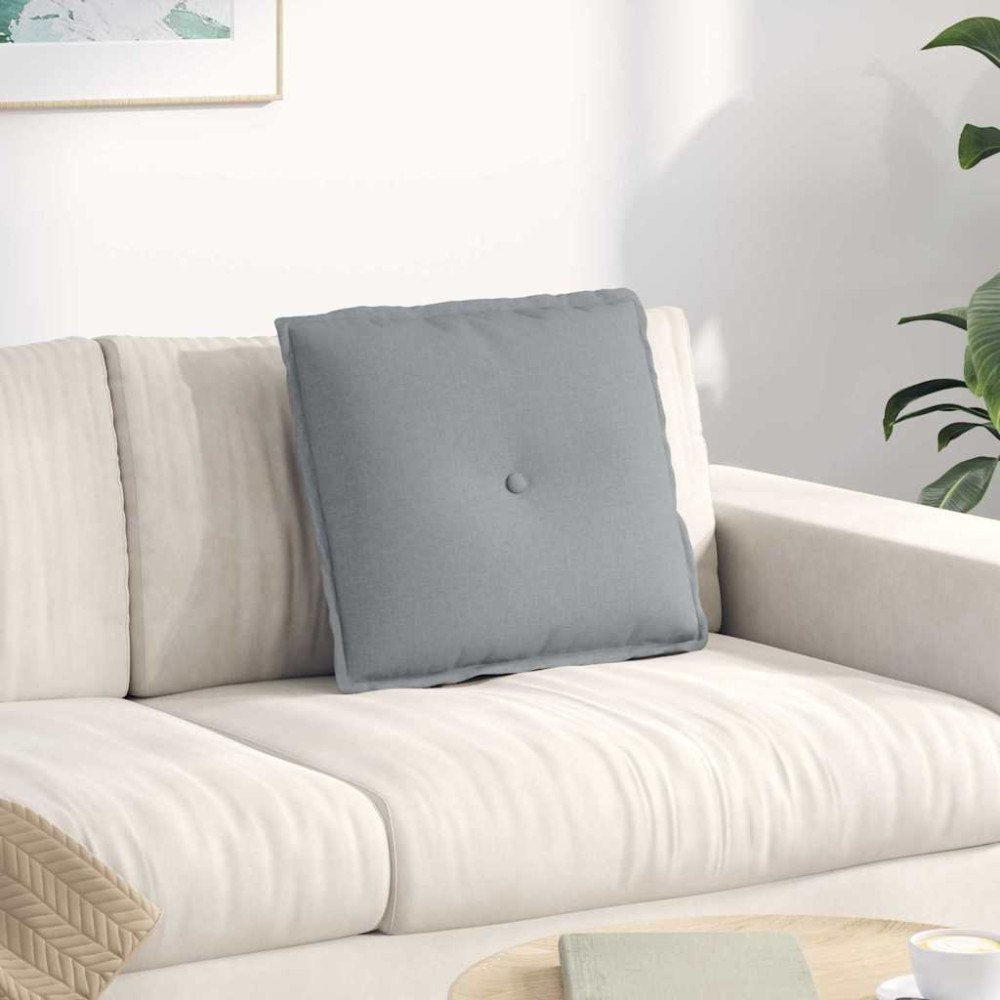 vidaXL Ryggkudde Ljusgrå 50 x 19 x 45 cm tyg