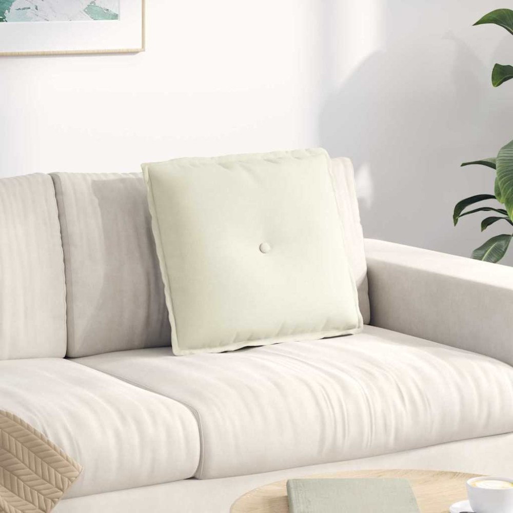 vidaXL Ryggkudde Kräm 50 x 45 cm Kordread tyg