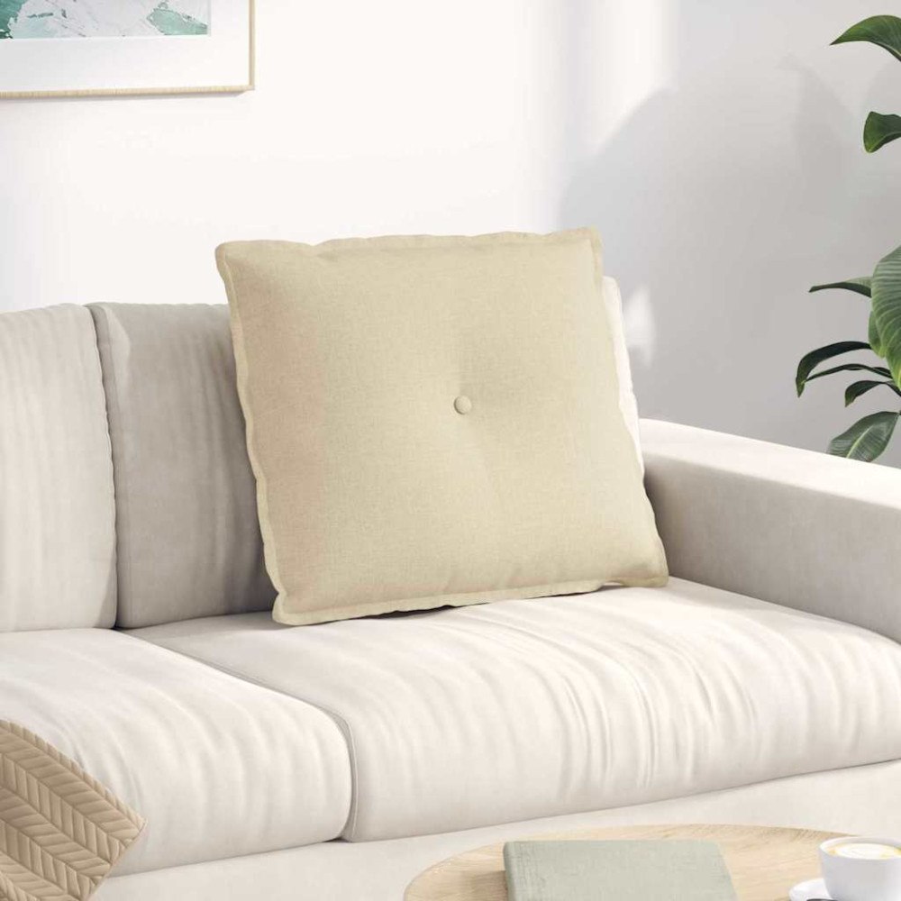 vidaXL Ryggkudde Kräm 60 x 19 x 50 cm tyg