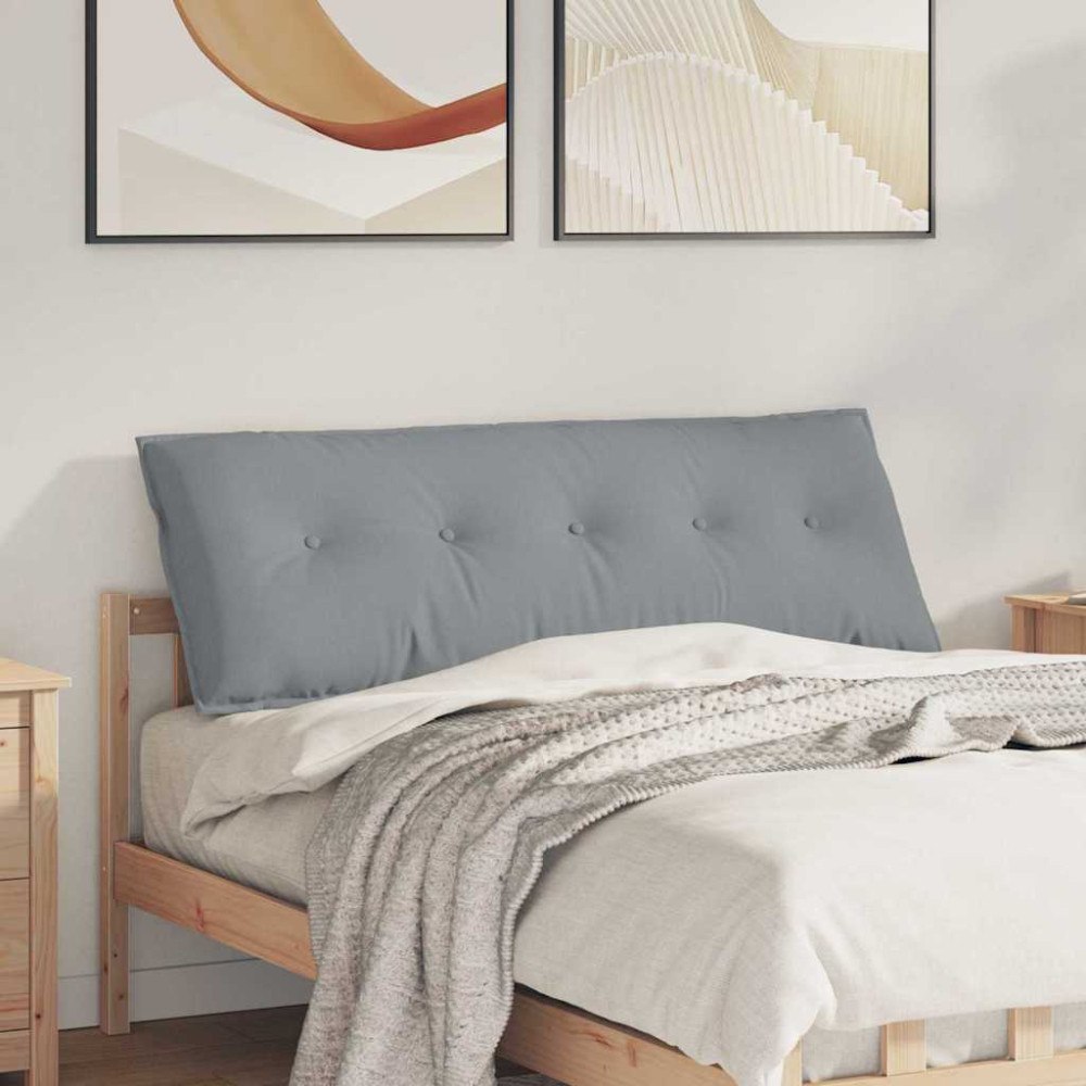 vidaXL Ryggkudde Ljusgrå 140 x 19 x 50 cm tyg