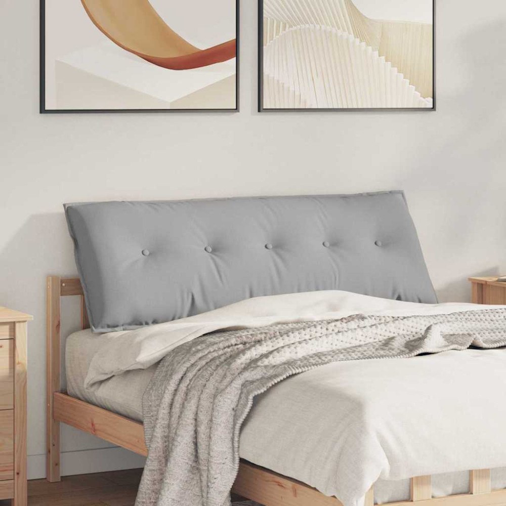 vidaXL Ryggkudde Moln Grå 140 x 19 x 50 cm tyg