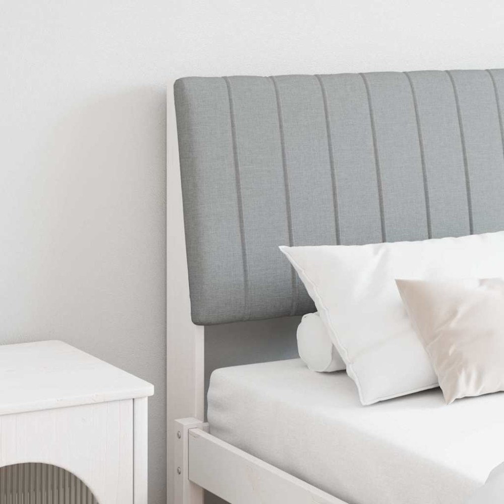 vidaXL Klädd sänggavel Ljusgrå 180 cm Massiv furu