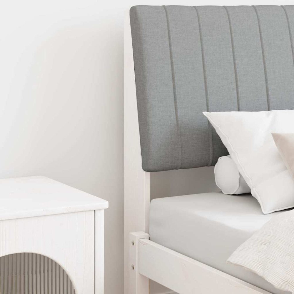 vidaXL Klädd sänggavel Ljusgrå 90 cm Massiv furu