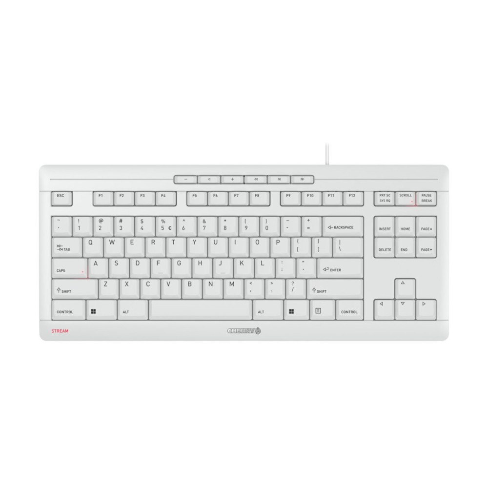 CHERRY CHERRY STREAM KEYBOARD TKL - tangentbord - USA med eurosymbol - blekgrå Inmatningsenhet