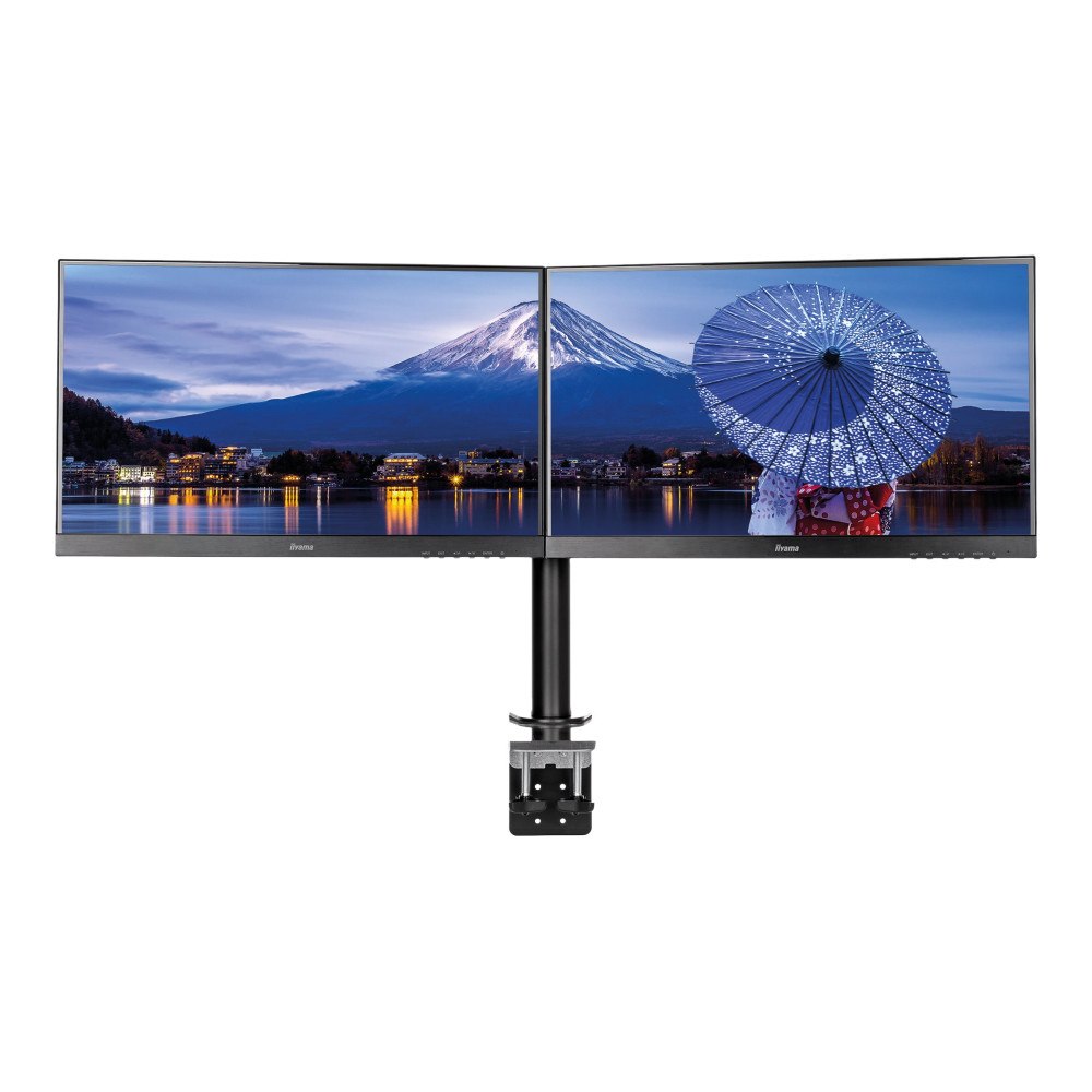 Iiyama Iiyama DS1002C-B1 monteringssats - justerbar arm - för 2 monitorer - svart