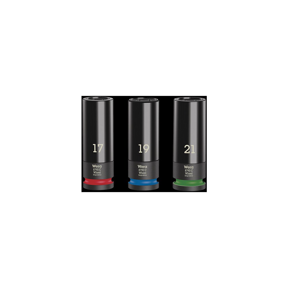 Wera Wera 05004595001, Sats med slaghylsor, Svart, 3 huvuden, 1/2...