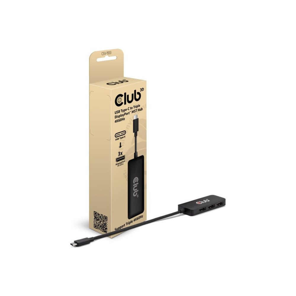 Club-3d Club 3D CSV-1553 - dockningsstation - USB-C / Thunderbolt 4 - 3 x DP++