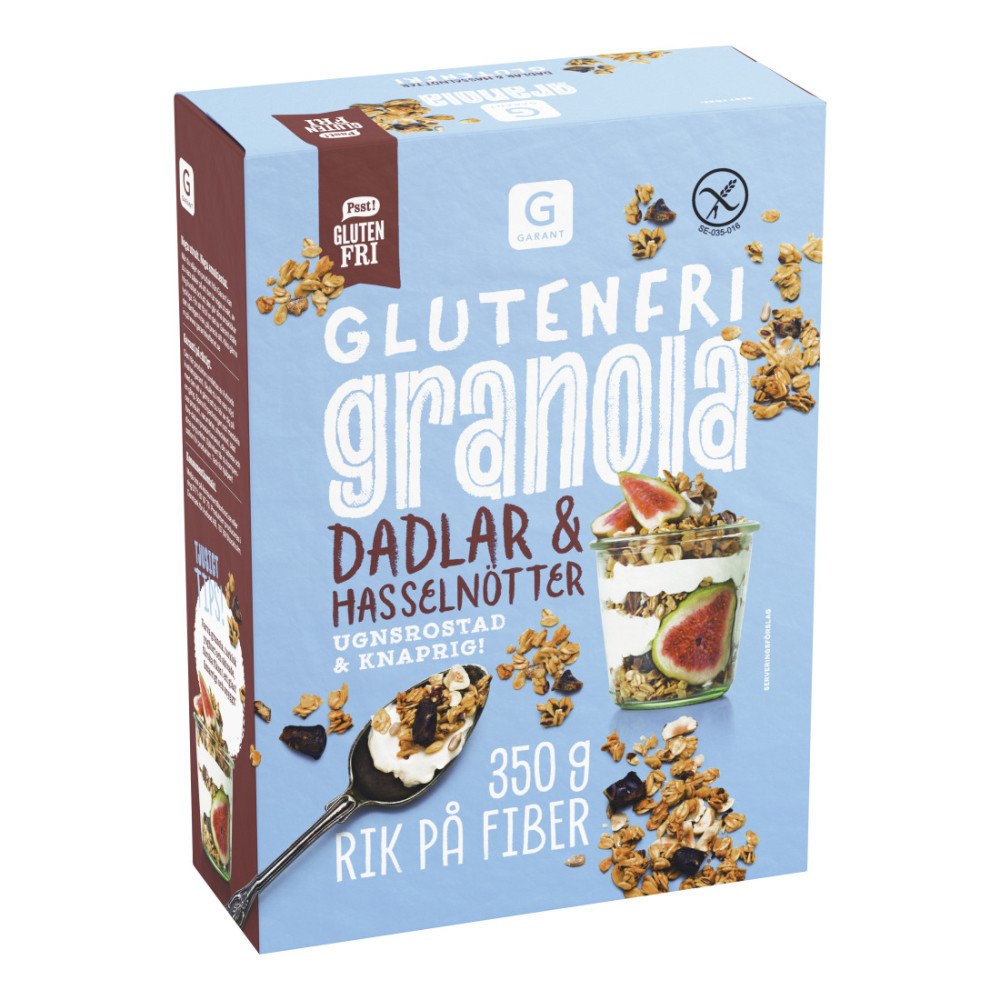 GARANT Granola Dadlar & Hasselnötter Glutenfri 350 g (Utgånget datum)