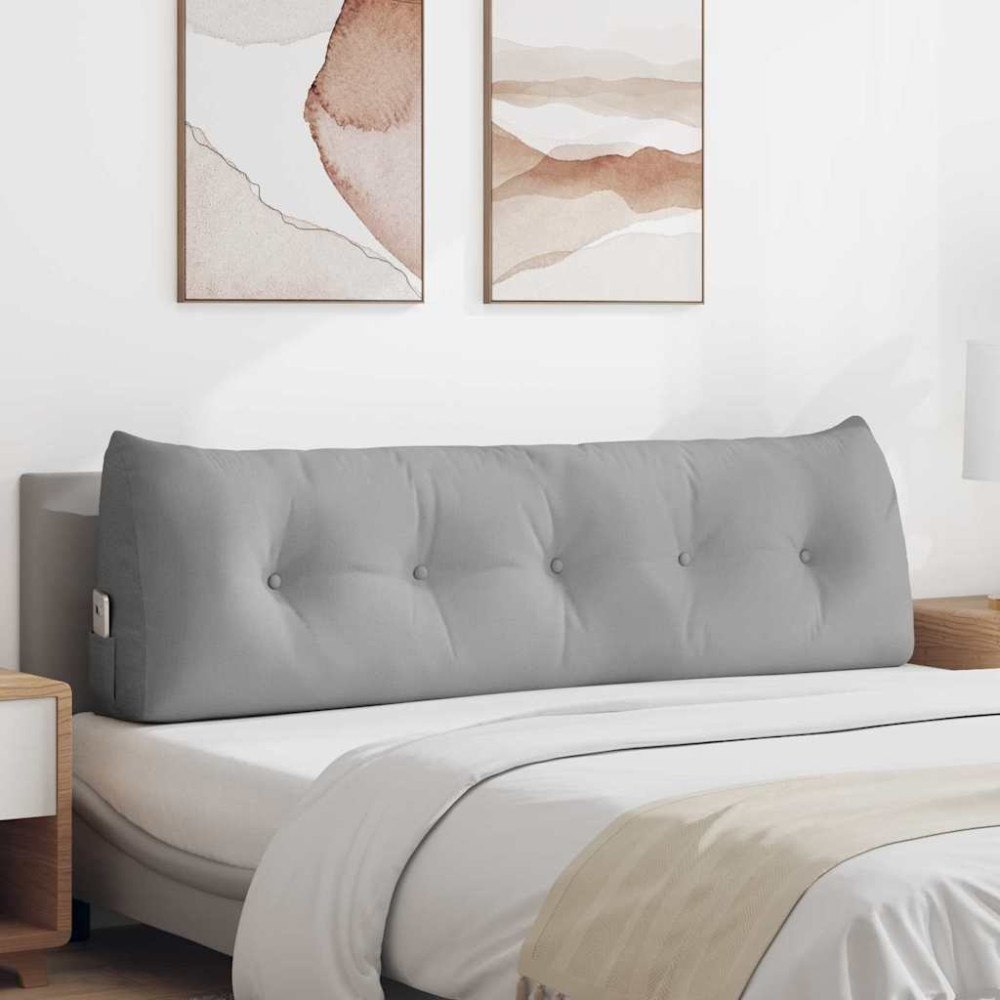 vidaXL Ryggkudde Moln Grå 160 x 24 x 50 cm tyg