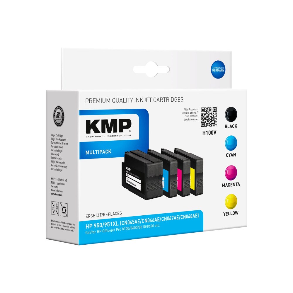 KMP KMP MULTIPACK H100V - 4-pack - svart, gul, cyan, magenta - kompatibel - bläckpatron (alternativ för: HP 950XL, HP 951XL,...