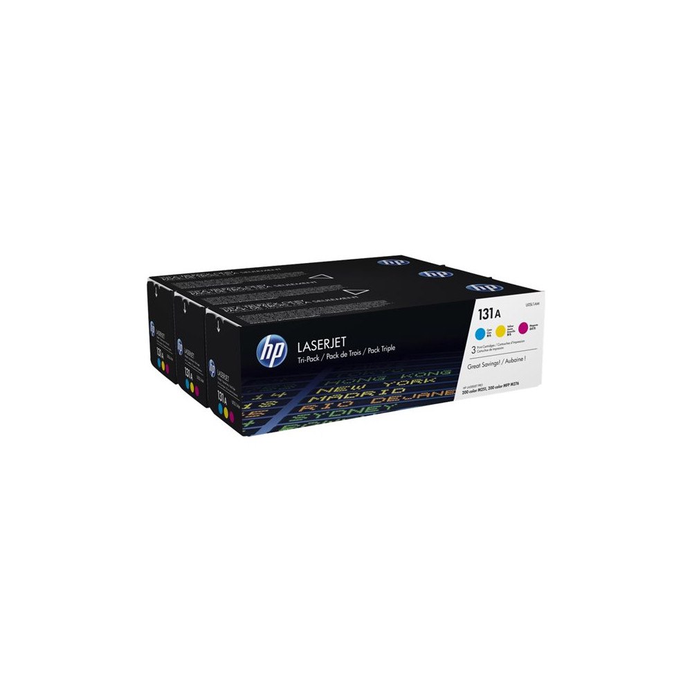HP HP 131A - 3-pack - gul, cyan, magenta - original - LaserJet - tonerkassett (U0SL1AM)