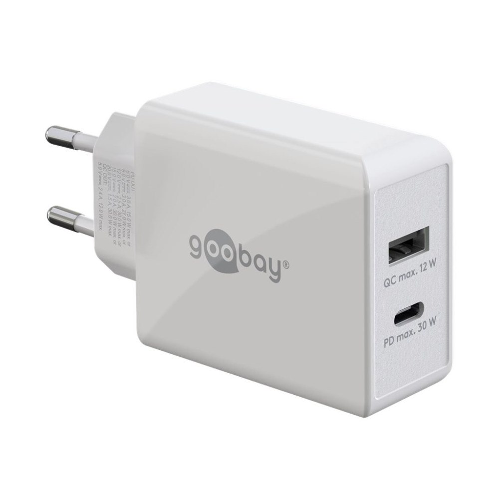 Goobay goobay strömadapter - dubbel - USB, 24 pin USB-C - 30 Watt