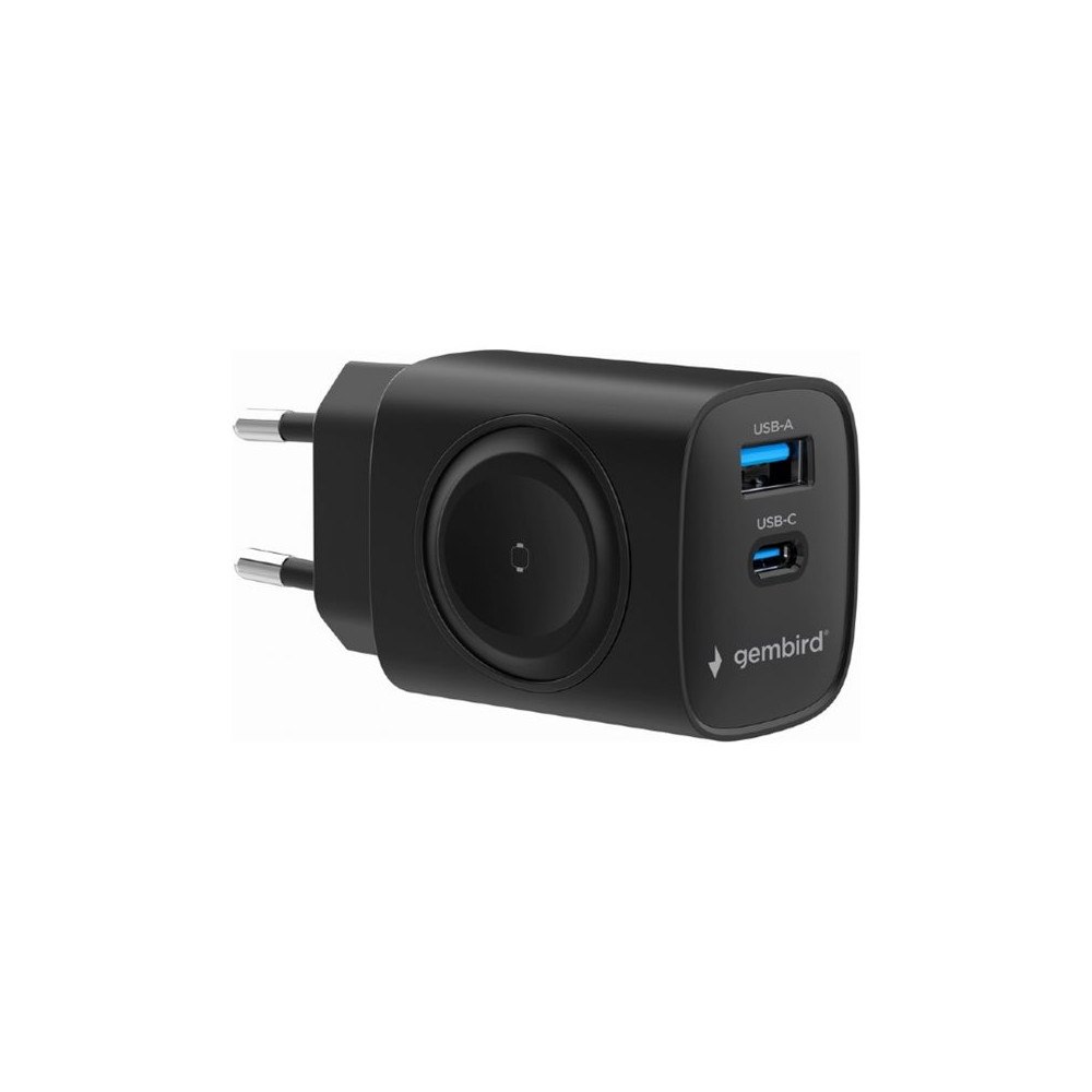 Gembird Gembird strömadapter - med trådlös laddning - USB, USB-C - 22 Watt