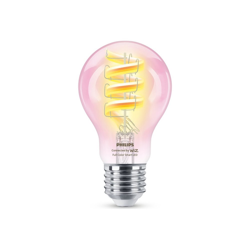 WiZ Philips Smart - LED-glödlampa med filament - form: A60 - klar finish - E27 - 6.3 W - RGB-lampa - 2200-6500 K