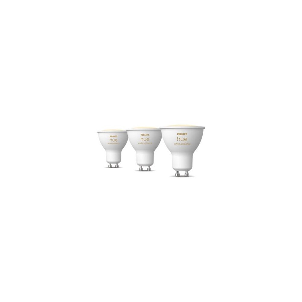 Philips HUE Philips Hue White ambiance - LED-spotlight - GU10 - 4.2 W - varmt till kallt vitt ljus - 2200-6500 K (paket om 3)