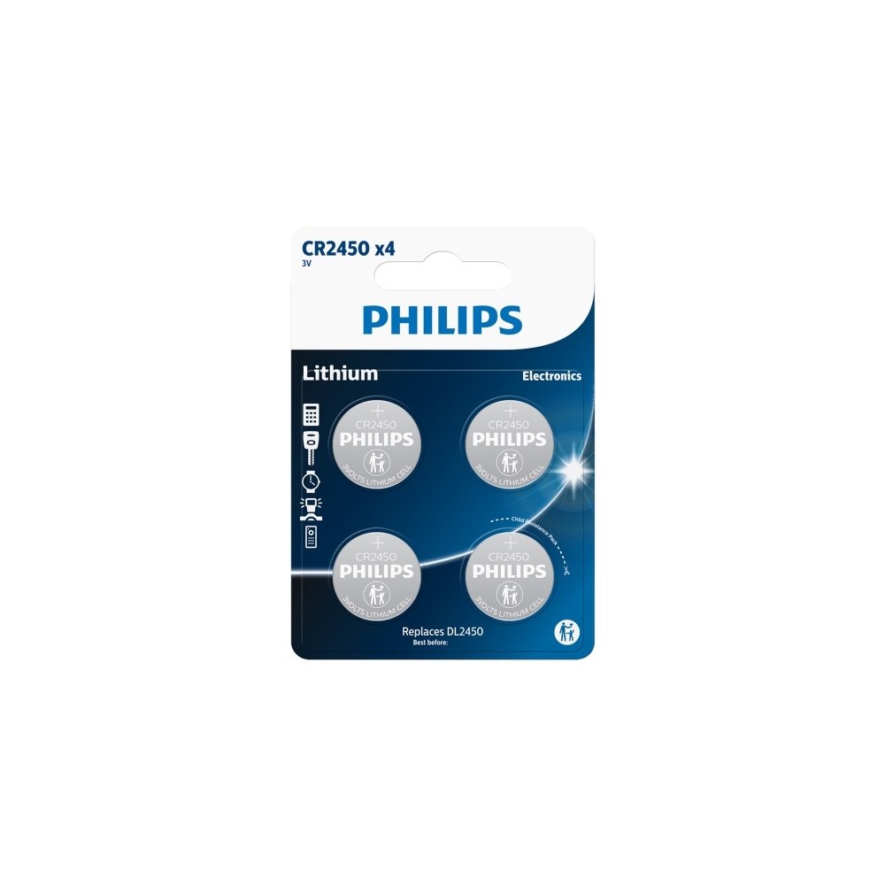 Philips PHILIPS knapcellebatteri lithium CR2450 4-pak